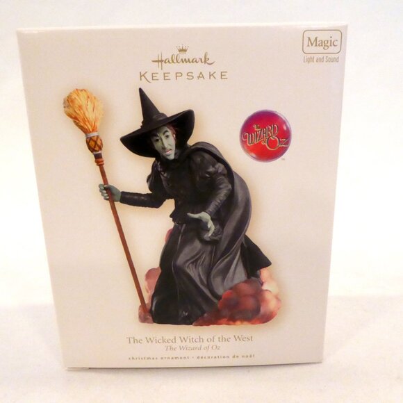 NEW 2007 HALLMARK WIZARD OF OZ WICKED WITCH OF THE WEST LIGHT SOUND ORNAMENT - Picture 1 of 8